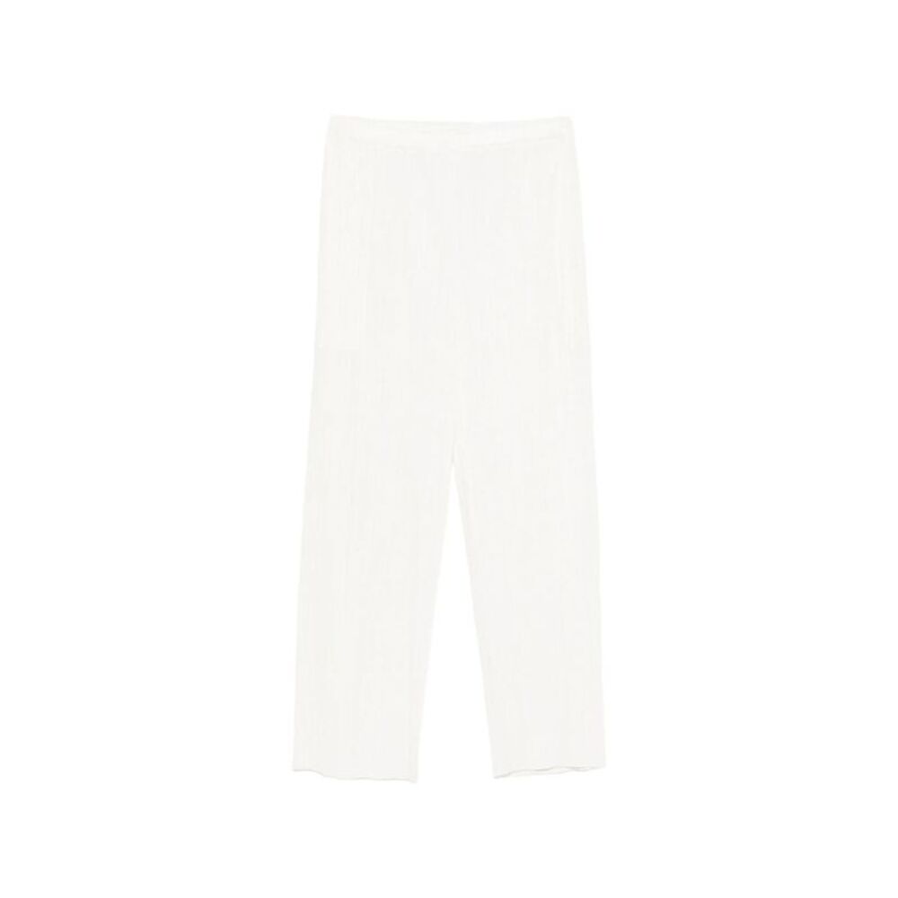 Pleats Please White Trousers - Cropped Trousers Women